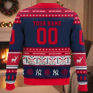 Personalized Yankees Baseball 2025 Ugly Christmas Sweater