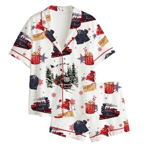 Polar Express Retro 90s Christmas Satin Pajama Set