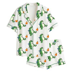Portland Frog No Kings In America Satin Pajama Set