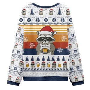 Raccoon Drinking Beer That's What I Do I Drink Bourbon Ugly Christmas Sweater 2 Raccoon Drinking Beer That's What I Do I Drink Bourbon Ugly Christmas Sweater