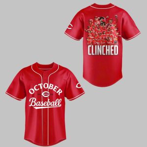 Reds October Baseball 2025 Clinched Jersey 1 Reds October Baseball 2025 Clinched Jersey