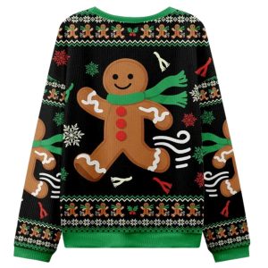 Running Gingerbread Man Christmas Ugly Sweater