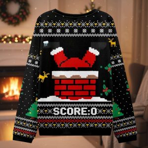 Santa Claus Fell Into The Chimney Christmas Ugly Sweater 1