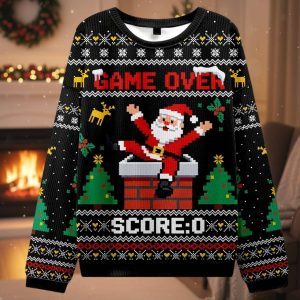 Santa Claus Fell Into The Chimney Christmas Ugly Sweater