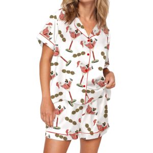 Santa Martini Silky Satin Pajama Set