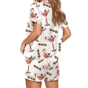 Santa Martini Silky Satin Pajama Set