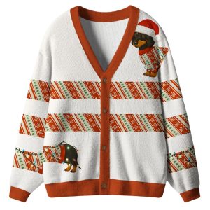 Santa’s Little Helper Dog Ugly Cardigan Sweater