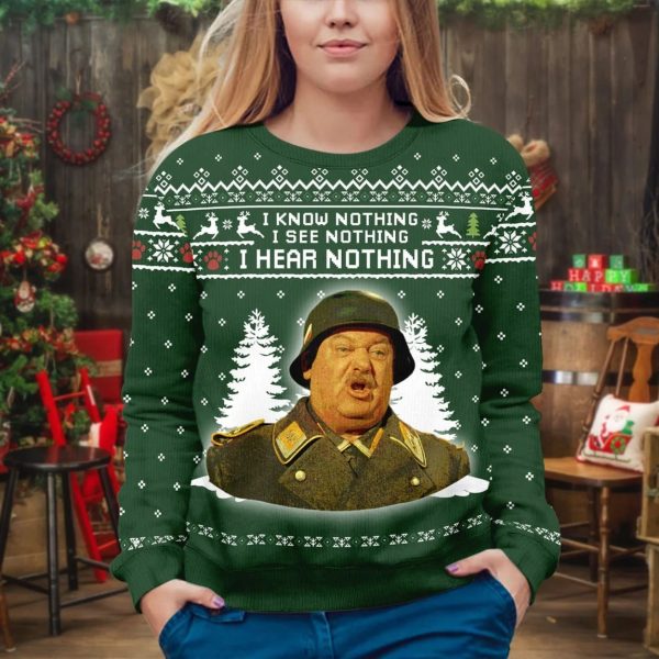 Sergeant Schultz I Know Nothing Christmas Ugly Sweater