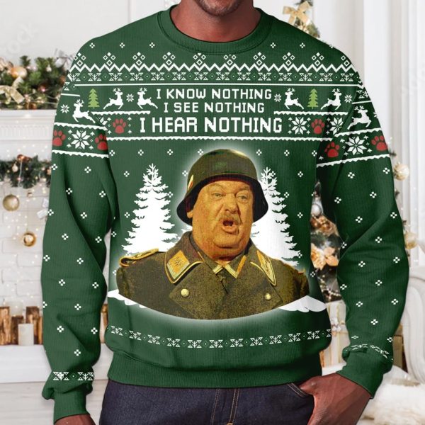 Sergeant Schultz I Know Nothing Christmas Ugly Sweater