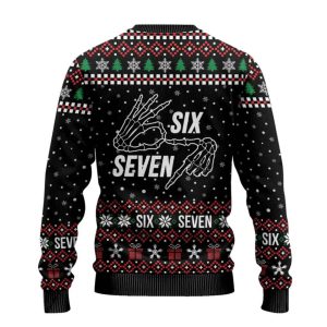 Six Seven Skeleton Hand Christmas Ugly Christmas Sweater