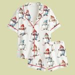 Snowman Skiing Christmas Satin Pajama Set