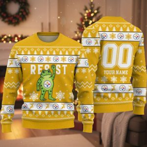 Steelers Portland Frog Resist Ugly Christmas Sweater 1 Steelers Portland Frog Resist Ugly Christmas Sweater