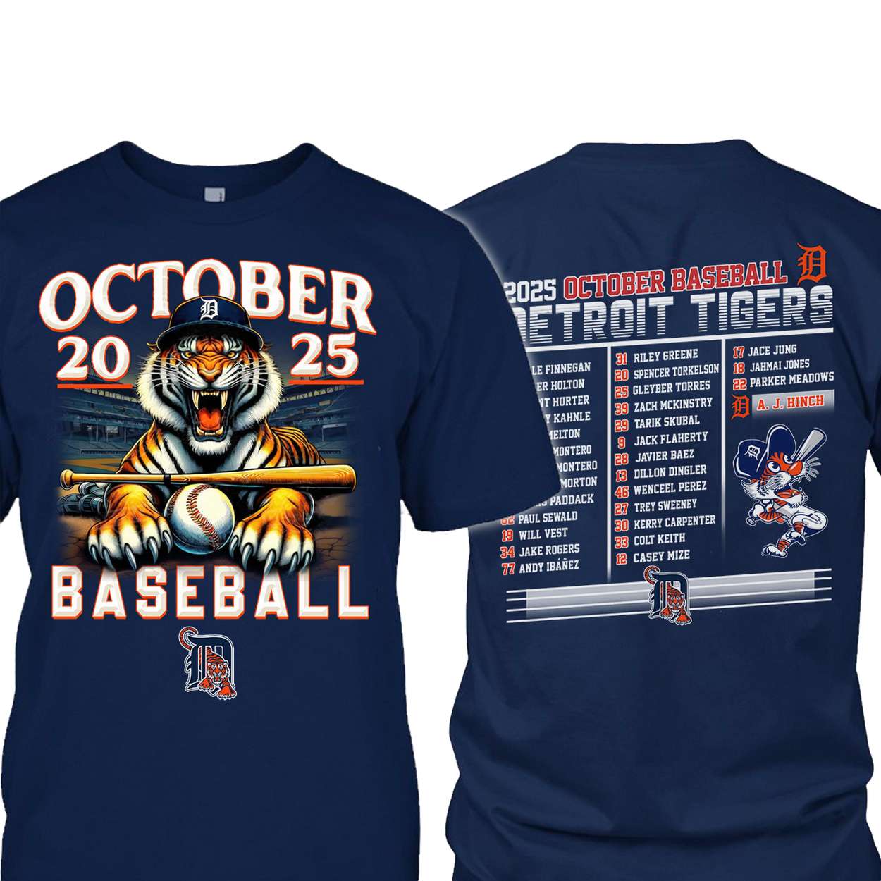 Tigers 2025 October Baseball Two-Sided Shirt - Icestork