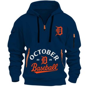 Tigers October Baseball 2025 Quarter Zip Hoodie