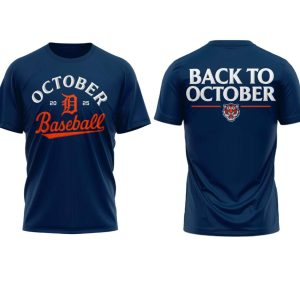 Tigers October Baseball 2025 Two Sided Shirt