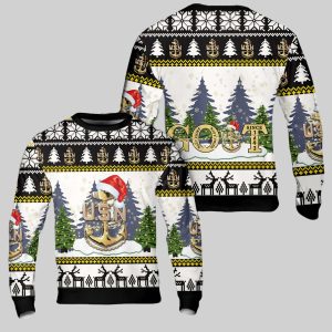 US Navy Senior Chief GOAT Ugly Christmas Sweater 1 US Navy Senior Chief GOAT Ugly Christmas Sweater