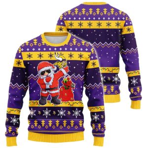 Vikings Dabbing Santa Claus Christmas Ugly Sweater