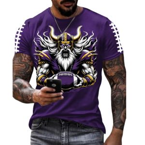 Vikings Football Print Casual T Shirt