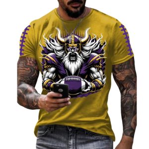 Vikings Football Print Casual T Shirt