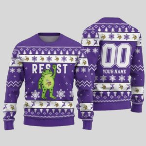Vikings Portland Frog Resist Ugly Christmas Sweater