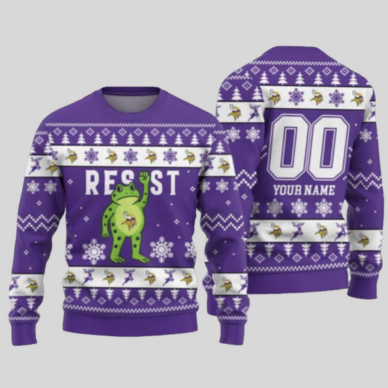 Vikings Portland Frog Resist Ugly Christmas Sweater Vikings Portland Frog Resist Ugly Christmas Sweater