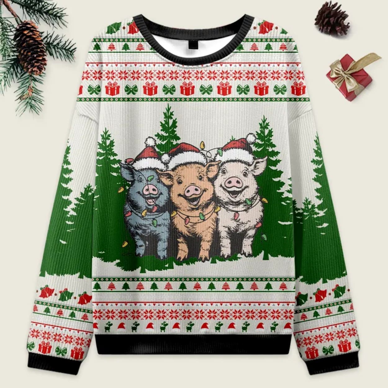 Vintage Christmas Pig Ugly Sweater Vintage Christmas Pig Ugly Sweater