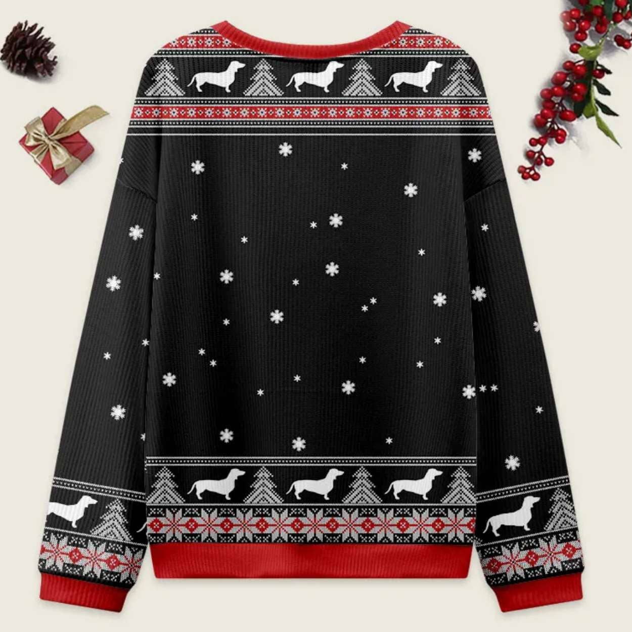 Vintage Merry Dachshund Ugly Christmas Sweater Vintage Merry Dachshund Ugly Christmas Sweater