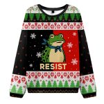 Vintage Resist Frog Christmas Ugly Sweater