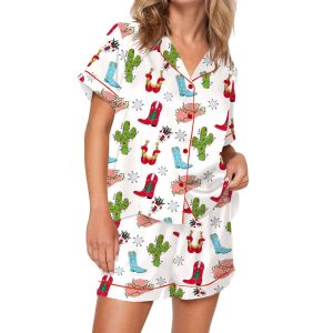 Western Christmas Silky Satin Pajama Set