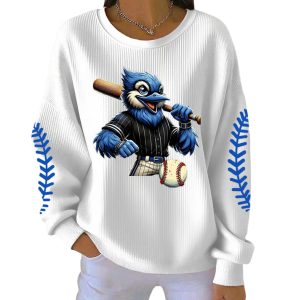 Women's Blue Jays Baseball Print Casual Sweatshirt