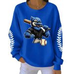 Women's Blue Jays Baseball Print Casual Sweatshirt