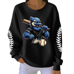 Women's Blue Jays Baseball Print Casual Sweatshirt