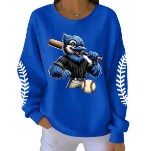 Women's Blue Jays Baseball Print Casual Sweatshirt