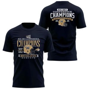 2025 Big Sky Conference Champions Montana State Football T Shirt 1