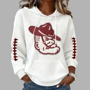 AM Aggies Football Print Waffle Fabric Hoodie