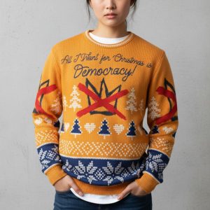 All I Want for Christmas is Democracy No Kings Ugly Sweater