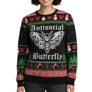 Antisocial Butterfly Ugly Christmas Sweater 1 Antisocial Butterfly Ugly Christmas Sweater
