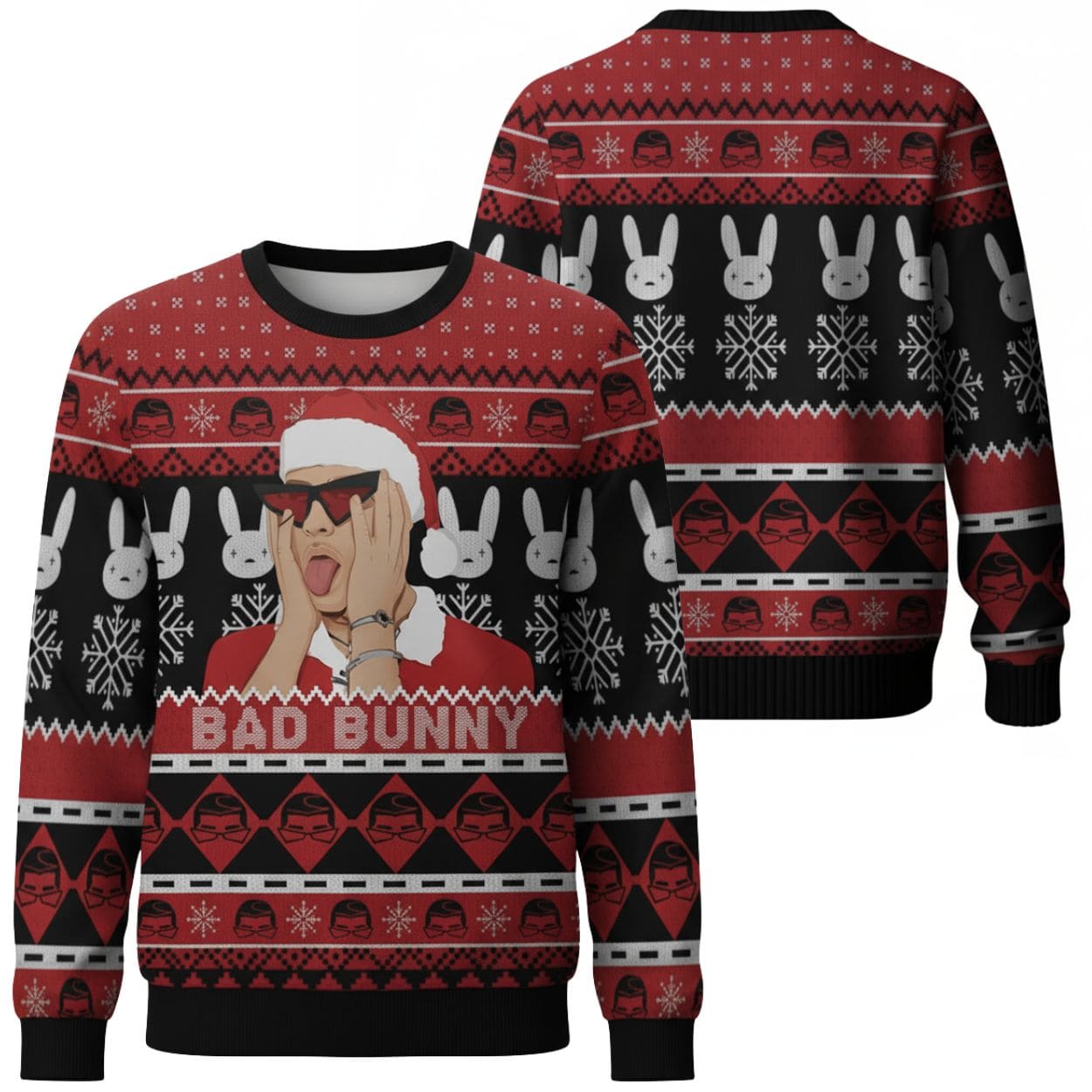 Bad Bunny Ugly Christmas Sweater Bad Bunny Ugly Christmas Sweater