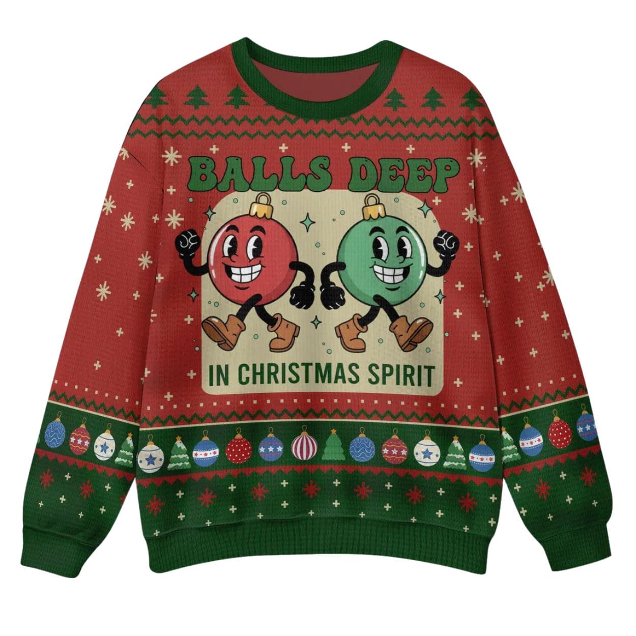 Balls Deep In Christmas Spirit Ugly Sweater Balls Deep In Christmas Spirit Ugly Sweater