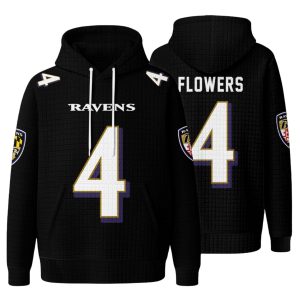 Baltimore Football Flowers 4 Waffle Hoodie 1