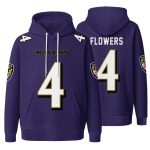 Baltimore Football Flowers 4 Waffle Hoodie