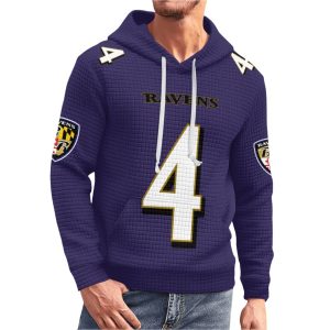 Baltimore Football Flowers 4 Waffle Hoodie 3