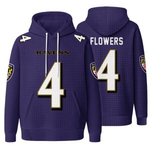 Baltimore Football Flowers 4 Waffle Hoodie
