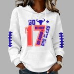 Be Good Do Good God Bless Go Bills Print Waffle Fabric Hoodie