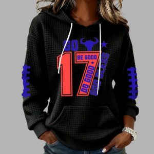 Be Good Do Good God Bless Go Bills Print Waffle Fabric Hoodie 2