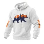 Bears Football Print Checkered Fabric Hoodie