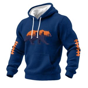 Bears Football Print Checkered Fabric Hoodie 2