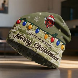 Bears Salute To Service Christmas Beanie Hat 1 Bears Salute To Service Christmas Beanie Hat