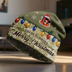 Bengals Salute To Service Christmas Beanie Hat