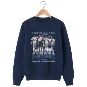 Brady Gronkowski Edelman End Of An Era Patriots Forever Thank You For The Memories Shirt 1 Brady Gronkowski Edelman End Of An Era Patriots Forever Thank You For The Memories Shirt 1 navy 2